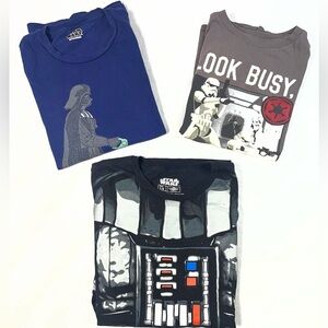 Bundle Star Wars Short Sleeve T-Shirt black sz L - gray sz youth XL- blue sz L